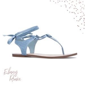 Shoe Dazzle | Coretta Denim Thong Sandal